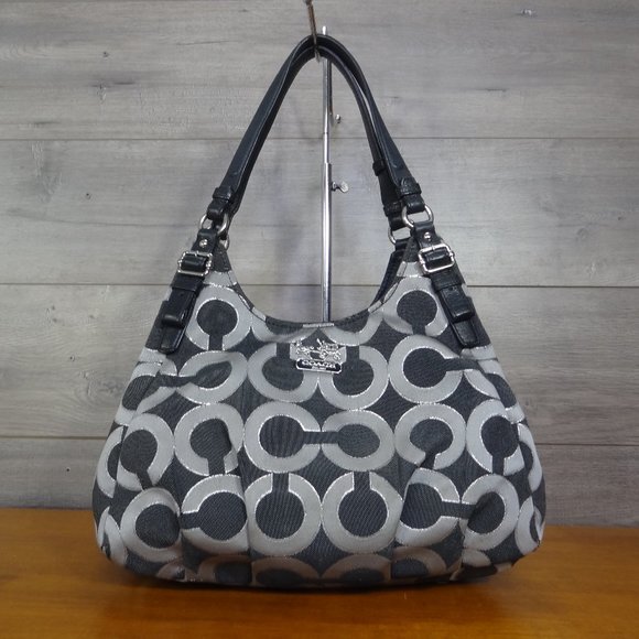 Coach 18765 Madison Op Art Maggie Shoulder Bag Handbag Purse